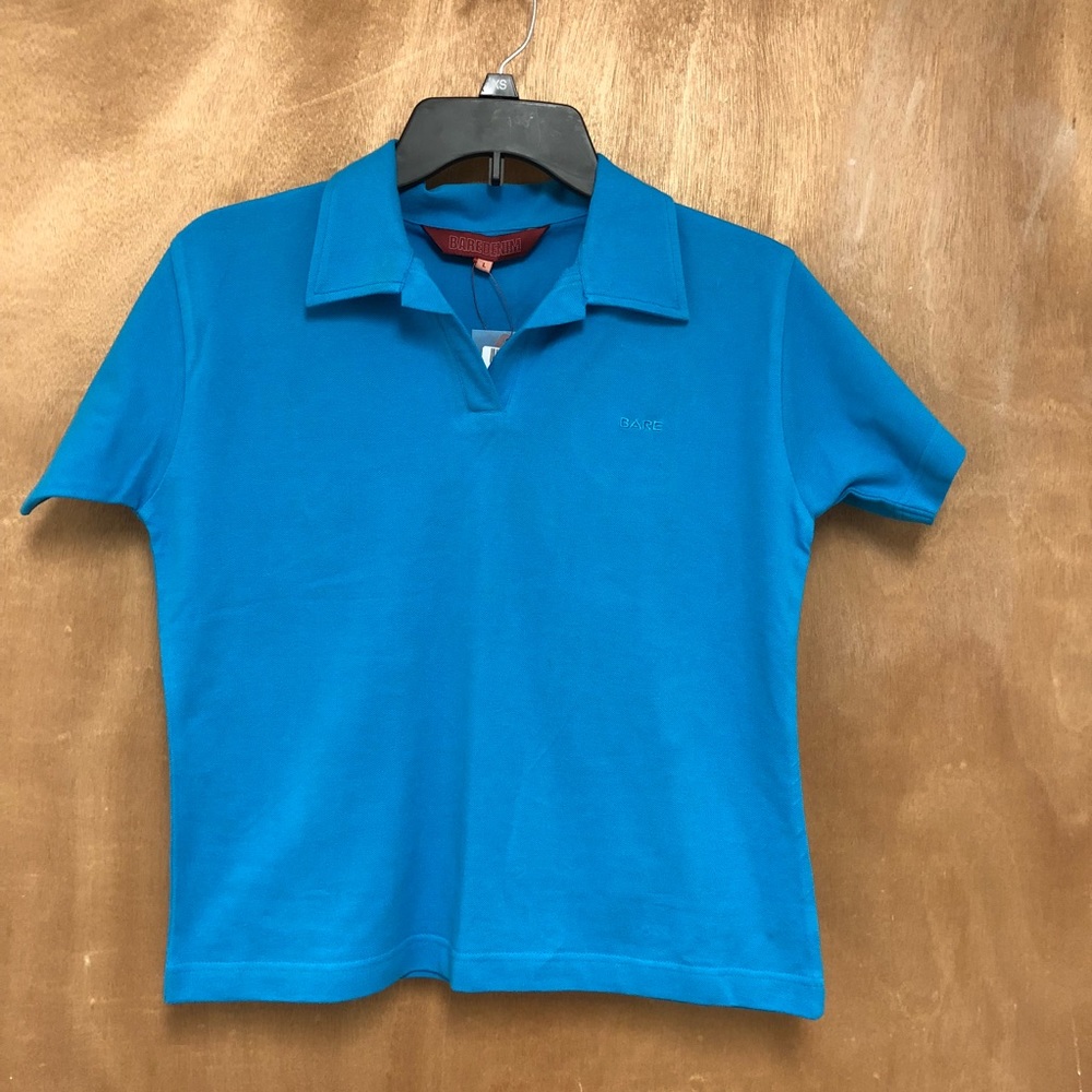 Turquoise polo shirt size Large golf short sleeve